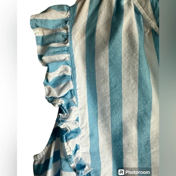 Draper James Connie Top in blue & white Awning Stripe. Size XL - Picture 5 of 10